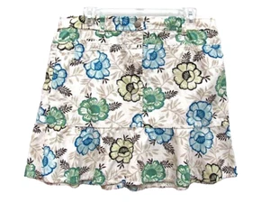 Summer Floral Short Skirt Ruffled Peplum Zip Fly Ann Taylor Loft Womens Size 12P - Picture 1 of 8