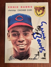 1954 Topps Autographed Ernie Banks HOF Rookie Reprint
