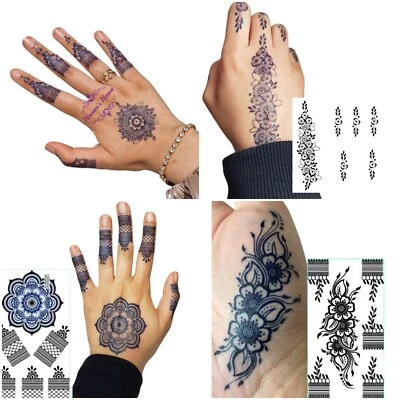 HIRAANI'S HENNA NATURAL Semi-Permanent Tattoo Jagua Gel Hand Black Henna Temporary Tattoo Mehndi