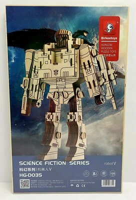 Birkeetoys Hongtai Wooden 3D Robot Puzzle Science Fiction Series HG-DO35 ~NEW~ - Image 1 of 4