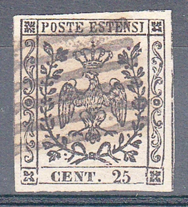 MODENA - 1852 - 25 cent (4b) - U - Picture 1 of 1