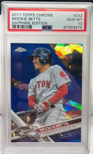 Mookie Betts 2017 Topps Chrome SAPPHIRE Edition #242 - PSA 10 GEM MT - RED SOX - Picture 1 of 2
