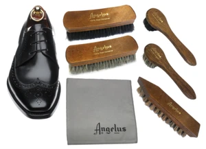 Horse Hair Shoe Brush Clean Shoe Polish Shine Buff Leather Shoes Boots Angelus - Picture 1 of 34