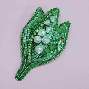 DIY Jewelry Making Kit Lily of the Valley Brooch Beaded Kit Embroidery b-014 - Picture 1 of 17