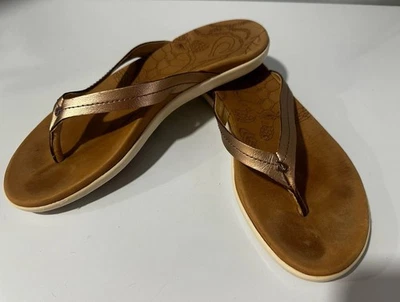 Sandálias chinelo femininas Olukai Honu rosa palmilha de cobre tartaruga marinha do Havaí (7) - Imagem 1 de 4