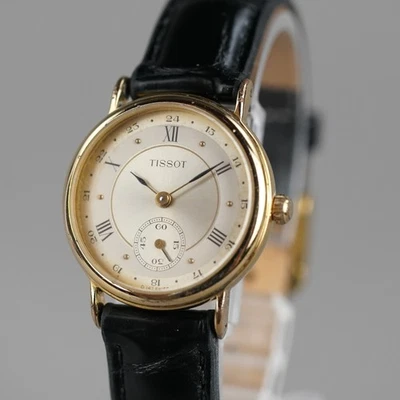 Tissot D147A QUARTZ Women's Watch Gold 25mm Vintage New Batter  New Leather Band - image 1 of 4