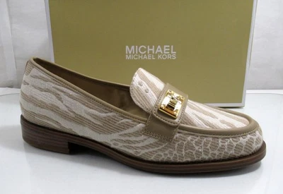 Michael Kors Padma Loafer Flat Shoes MK Logo Hardware Camel Multi Size 7 - Image 1 of 4