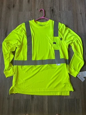 Nueva Camisa de Trabajo Alta Visibilidad ANSI 2 Reflectante Seguridad Remolque Manga Larga L Foto 1 de 4