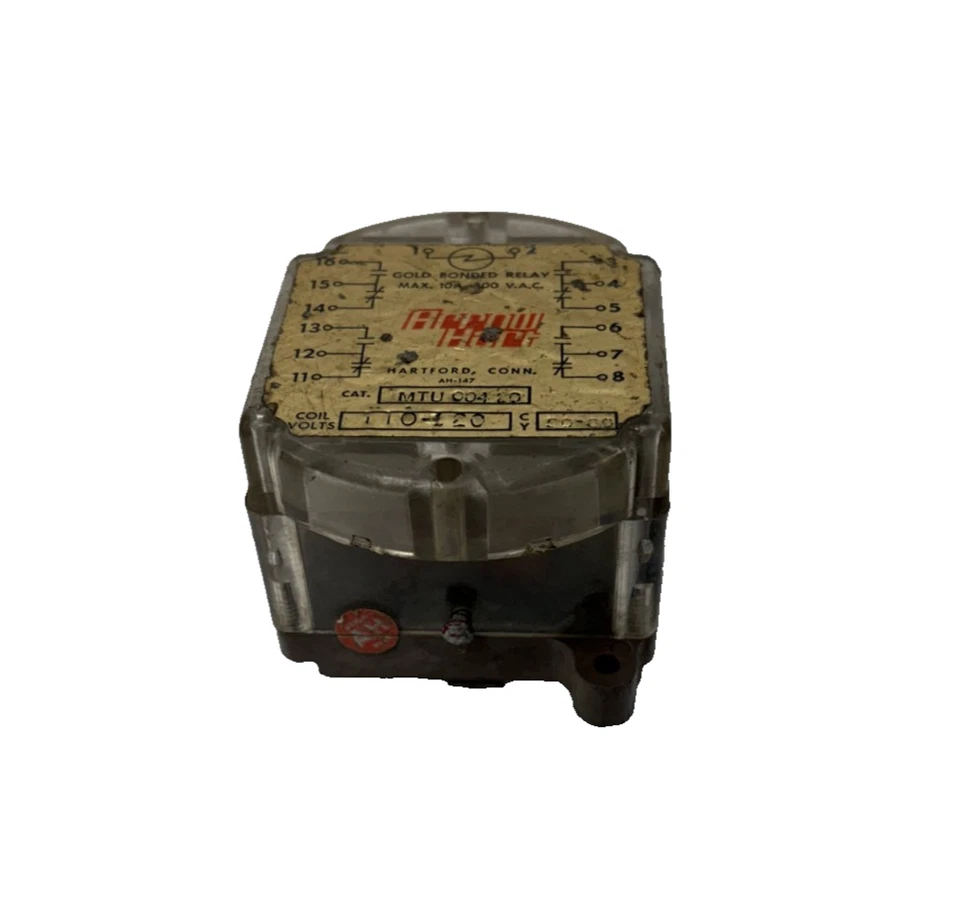 РЕЛЕ ARROW HART ЗОЛОТОЕ СКЛЕЕННОЕ MTU00420 MAX 10 A 300 V.A.C. КАТУШКА ВОЛЬТ 110-120 - Изображение 1 из 4