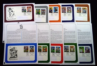 2000 Legends of Baseball Sc 3408a-t PCS panel FDCs Babe Ruth Jackie Robinson - Image 1 of 4