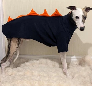 Hund Dinosaurier Pullover Fleece Mantel Windhund Lurcher Gr. 28-30" Navy XLarge - Bild 1 von 4