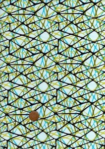 100% Cotton Fabric Studio Fabrics 'Zoe' Turquoise Yellow Blue Brown Patchwork - Picture 1 of 1