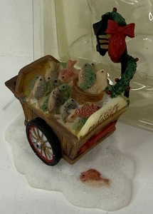 Vintage O'Well FISH MARKET CART Christmas Village Figurine Vendor Accessory - Picture 1 of 8