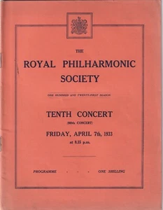 Concert Programme 1933 Queen's Hall Ildebrando Pizzetti conducts own music - Picture 1 of 1