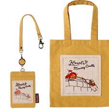 Howl's Moving Castle embroidery tote bag & pass holder w/ reel Studio Ghibli