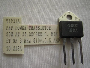 2 x TIP34A PNP, Power Amplifier 60V 10A 80W - Picture 1 of 3