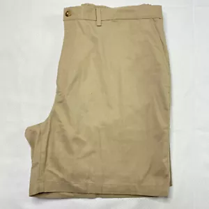 TownCraft Mens Shorts sz 42 Khaki Pleated Chino High Rise Elastic Waist Stretch - Picture 1 of 13