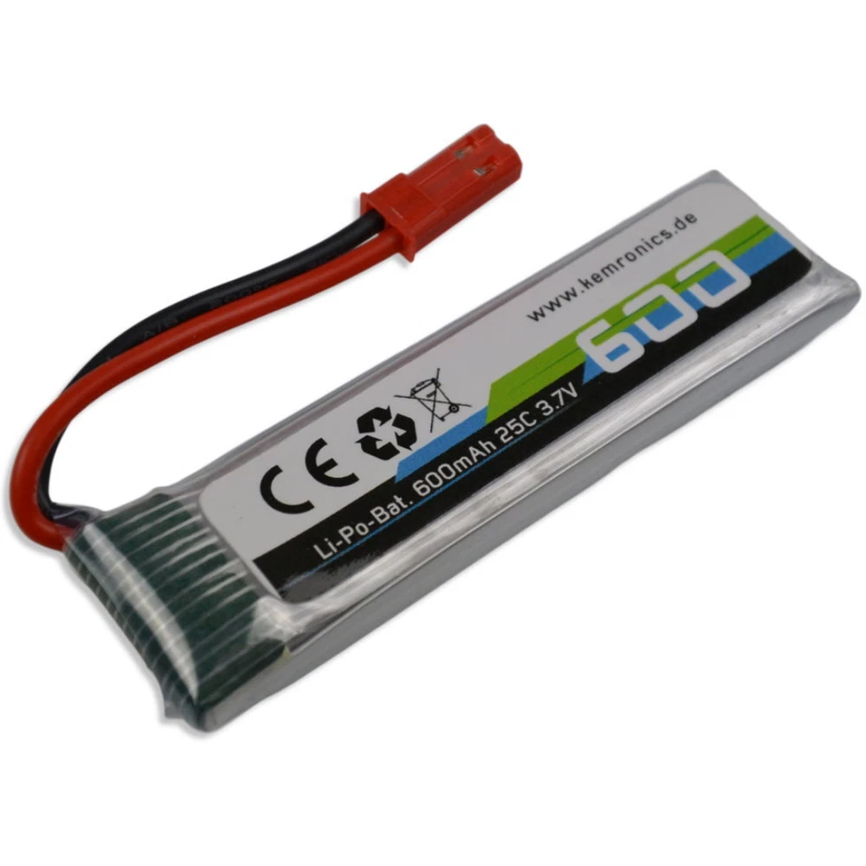 Lipo Akku 600mAh 1s 3,7V 25C für E-Flite Blade 120SR mQX Ninetec Spaceship9 - Bild 1 von 1
