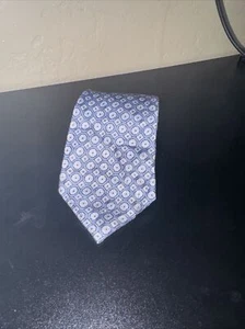 Banana Republic Neck Tie Light Blue Gray Geometric Prints100% Silk Necktie - Picture 1 of 9