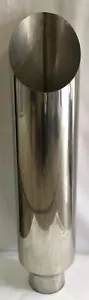 POLISHED STAINLESS 5" IN 7" OUT 36" L DIESEL EXHAUST MITER CUT STACK CHEVY - Picture 1 of 4