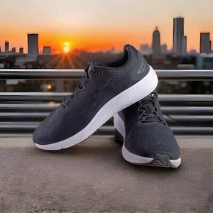 Size 10 - Under Armour Charged Pursuit 3 Black White Mens Sneager Walker - Picture 1 of 20