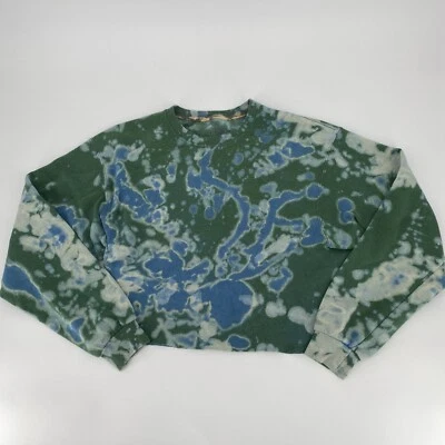 Sudadera Tie Dye Adulto Grande Recortada Fruta del Telar Cuello Redondo Verde Azul Foto 1 de 4