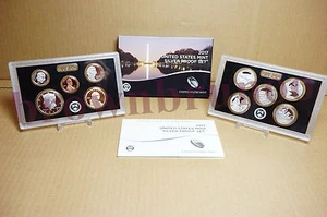 2017 S SILVER PROOF Set US Mint 10 Coins Kennedy ATB $1 Dime Penny w/ BOX COA - Picture 1 of 12