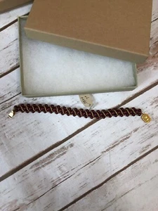 Handgefertigtes Armband dunkelrot/goldfarben 7-1/2" lang - Bild 1 von 6