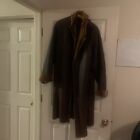 VINTAGE CALAFATE  Womens 100% Sheepskin Shearling Leather Brown Coat Jacket Sz L