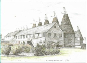 SUPERB SCARCE POSTCARD - WHITBREAD HOP FARM - BELTRING - KENT 1994 Paddock Wood