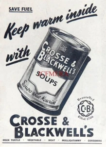 WW2 CROSSE & BLACKWELL'S Tinned Soups Advert, Small Original 1944 Print: 666/16 - Bild 1 von 1