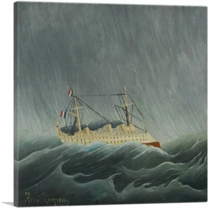ARTCANVAS The Storm Tossed Vessel 1899 Canvas Art Print by Henri Rousseau - Picture 1 of 11