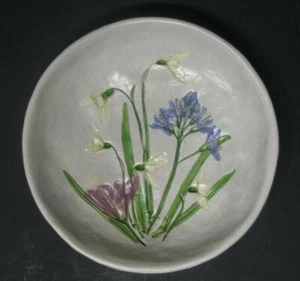 Salt Marsh Pottery Wall Hanging bowl Snowdrop Crocus Chionodoxa1992 sign & stamp - Picture 1 of 9