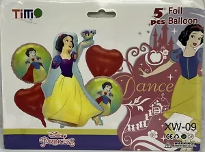 5 Pcs. Happy Birthday Snow White Balloons / 5 globos de Blanca Nieves - Picture 1 of 1