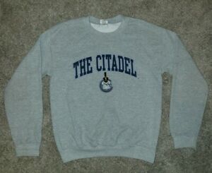 W Republic The Citadel Bulldogs Arch Crewneck Pullover Sweatshirt Sweater Navy