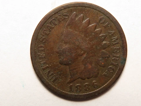 1886 Indian Cent, Variety 2, Good Cover