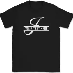 T-shirt personalizzata Letter F Monogram Your Text Here personalizza famiglia - Foto 1 di 10