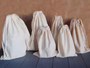 Musslin Taschen mit Baumwollkordelzug (12er-Pack) - Bild 1 von 10
