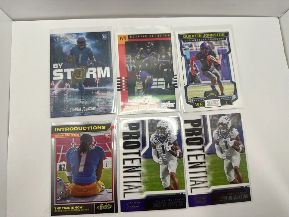 Quentin Johnston Rookie Card 2023 Lot (6 cards) Los Angeles Chargers TCU RC - Image 1 of 2