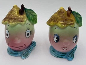 Vintage PY Coronet Japan ANTHROPOMORPHIC Plums SALT & PEPPER SHAKERS - Picture 1 of 5