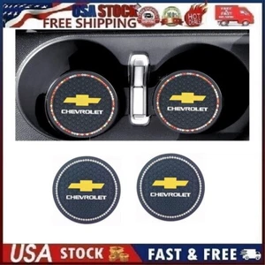 2pcs Black Bling Car Cup Holder Insert Coaster Non-slip Mat for Chevrolet Sty 2 - Picture 1 of 13