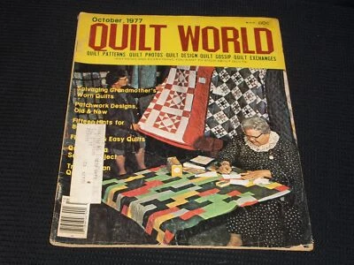 1977 OCTOBER QUILT WORLD MAGAZINE - SALVAGING WORN QUILTS FRONT COVER - E 2854 - Image 1 of 2