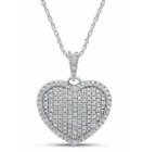 2.00 Ct Round Cut VVS1 Diamond Heart Pendant Necklace In 14K White Gold Finish