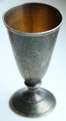 Antiguo vaso de plata esterlina Jigger cordial 31,3 gramos con sello Foto 1 de 4