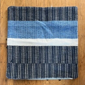 Pottery Barn BLAUE STREIFEN Wolle Baumwolle Kissenbezug Neu ohne Etikett - Bild 1 von 8