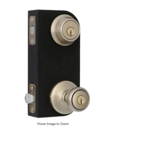 Kwikset Tylo Antique Brass Exterior Entry Door Knob single Cylinder Deadbolt loc - Picture 1 of 5