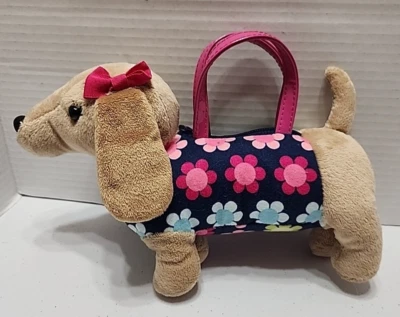 Cartera de felpa Gymboree para perro - Muñequera floral rosa, cierre de cremallera, nueva sin etiquetas Foto 1 de 4