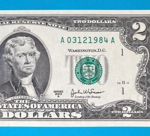 March 12, 1984 / 3 December 1984 (A 03121984 A) BIRTHDAY NOTE $2 Two Dollar Bill - Picture 1 of 3