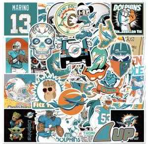 50pcs Dolphins Football Stickers Suitcase Water Bottle Laptop Waterproof Sticker - Picture 1 of 6