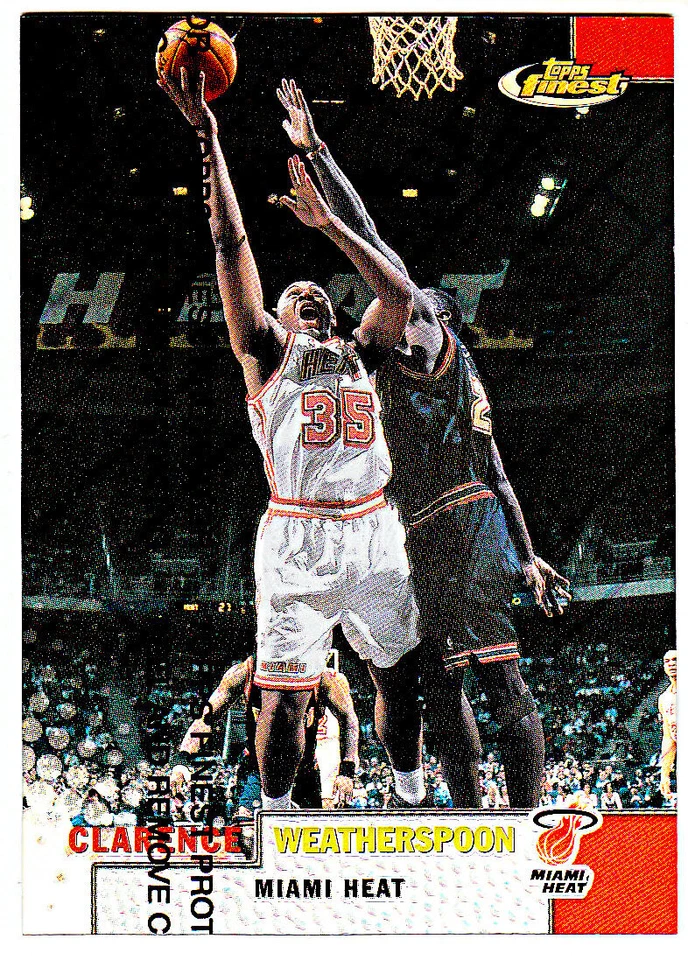 1999-00 FINEST REFRACTOR #19 CLARENCE WEATHERSPOON Miami Heat Basketball Card - Image 1 of 1